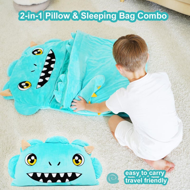 Micling Kid Sleeping Bag with Pillow - Larger Nap Mat - Plush Slumber Bag for Boys Girls Daycare Preschool Kindergarten Birthday Gift Travel Sleepover Ages 3-12 Years - Image 5